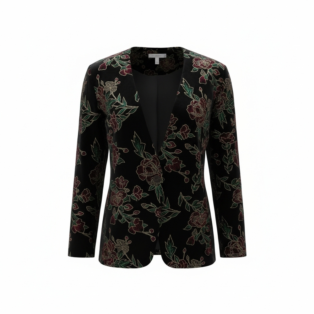 MAGGIE MCNAUGHTON Floral Black Women's BLAZER SIZE 18 W - Picture 4 of 4